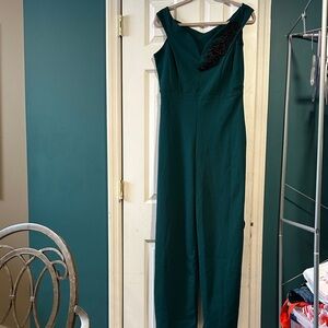 Chic Teal Off-Shoulder Jumpsuit